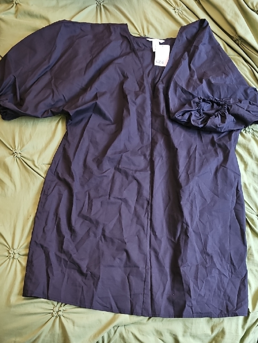 H&M Black Puff-Sleeve Tunic Top